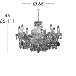 KOLARZ Maria Louise lysekrone, guld 24 kt, 8 lkld