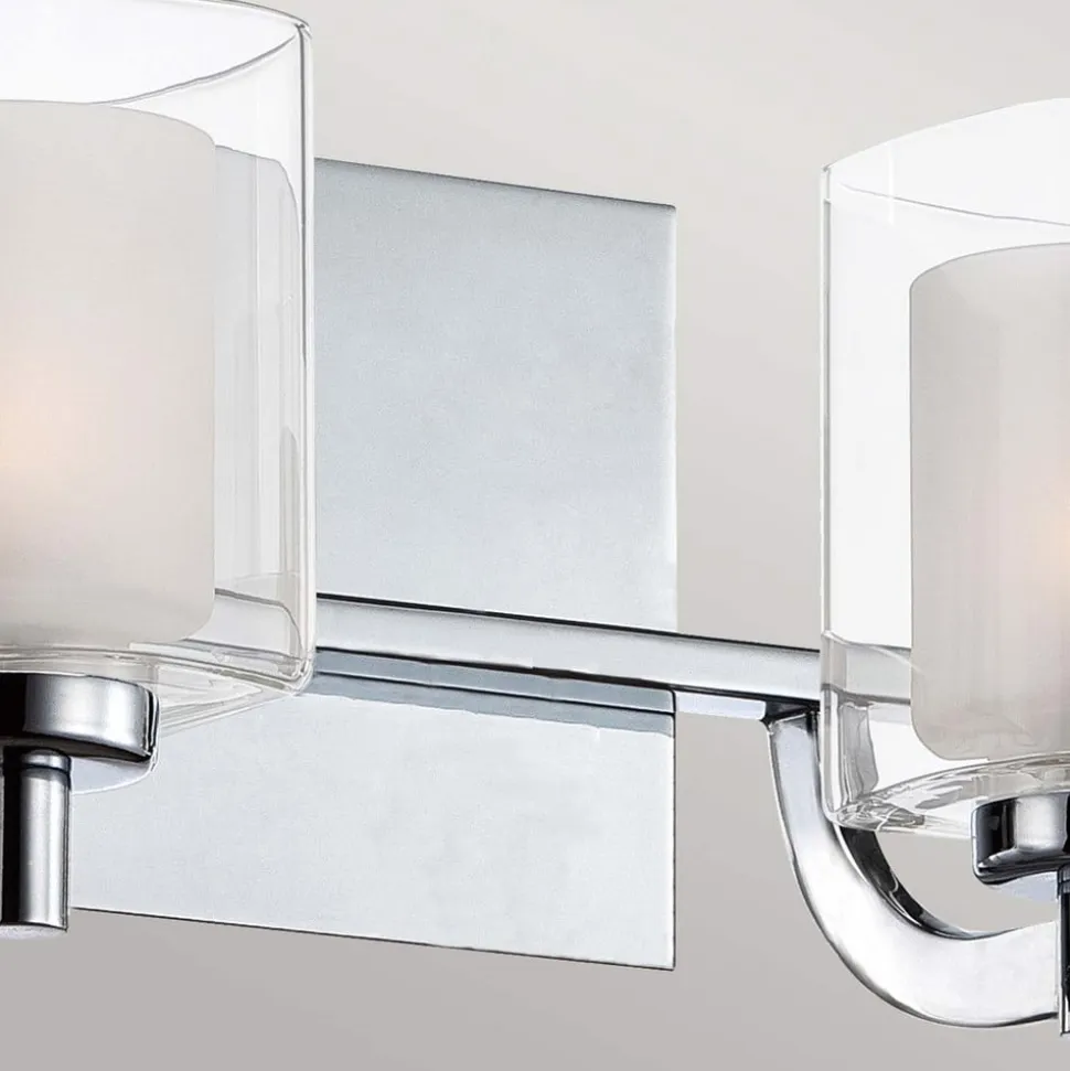 Kolt IP44 væglampe med dobbelt glasskærm, to-lys version