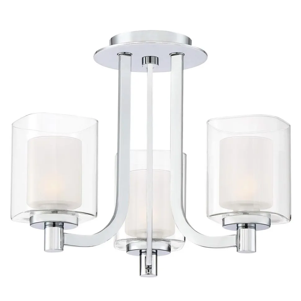Kolt IP44-loftslampe med dobbelte glasskærme