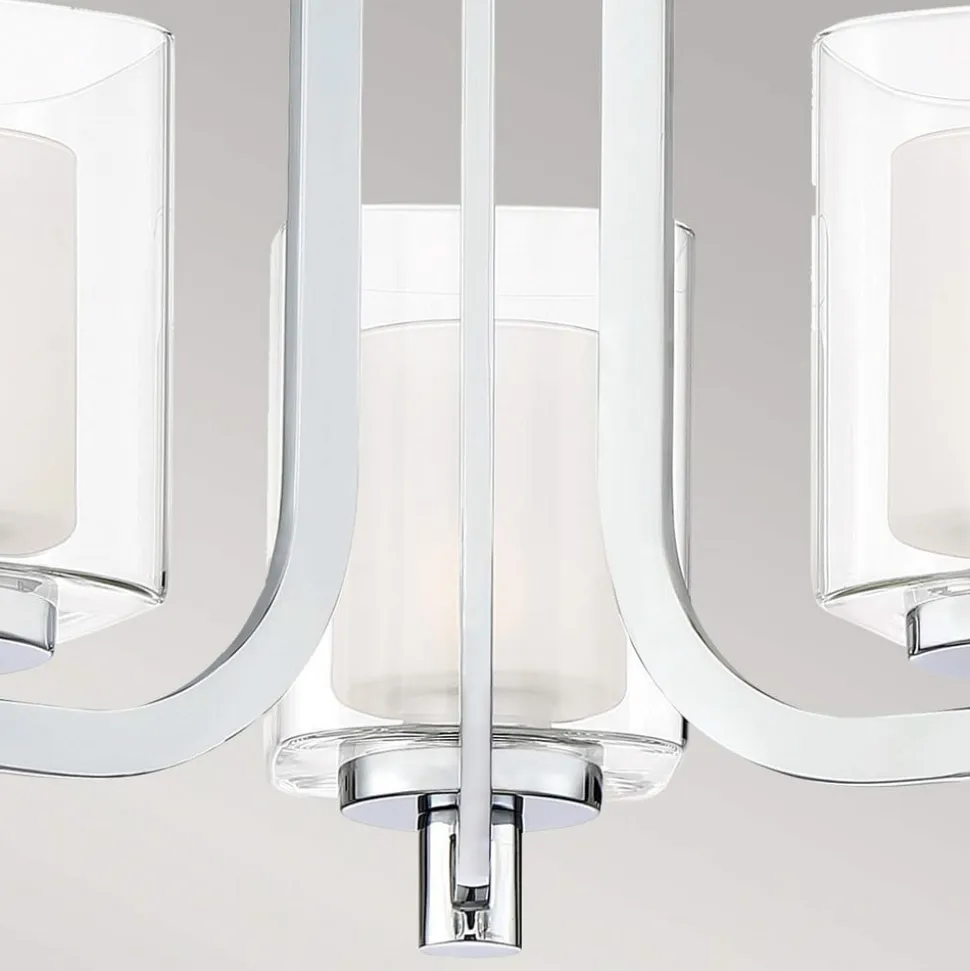 Kolt IP44-loftslampe med dobbelte glasskærme