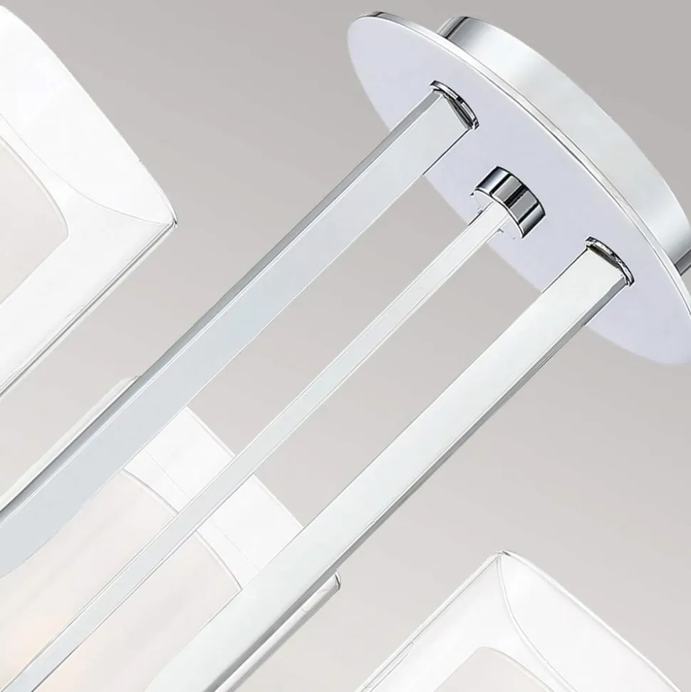 Kolt IP44-loftslampe med dobbelte glasskærme