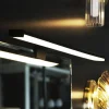 Kos LED-spejllampe, bredde 40 cm, sort aluminium IP44
