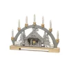 Krybbe LED-adventsstage af træ, batteridrift