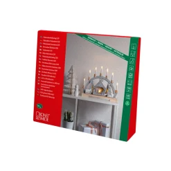 Krybbe LED-adventsstage af træ, batteridrift