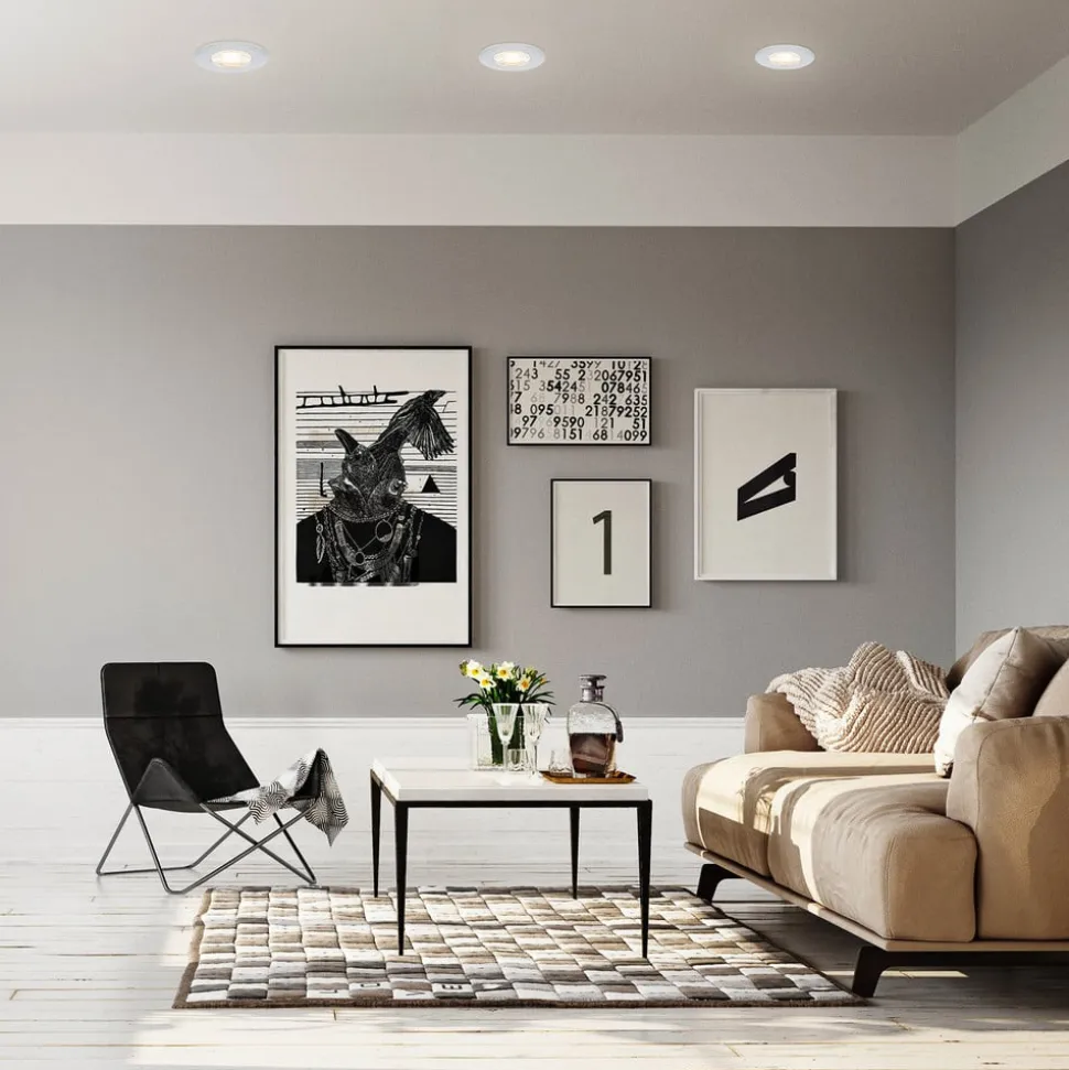Kulana Mini indbygget spot med LED IP44 3er krom