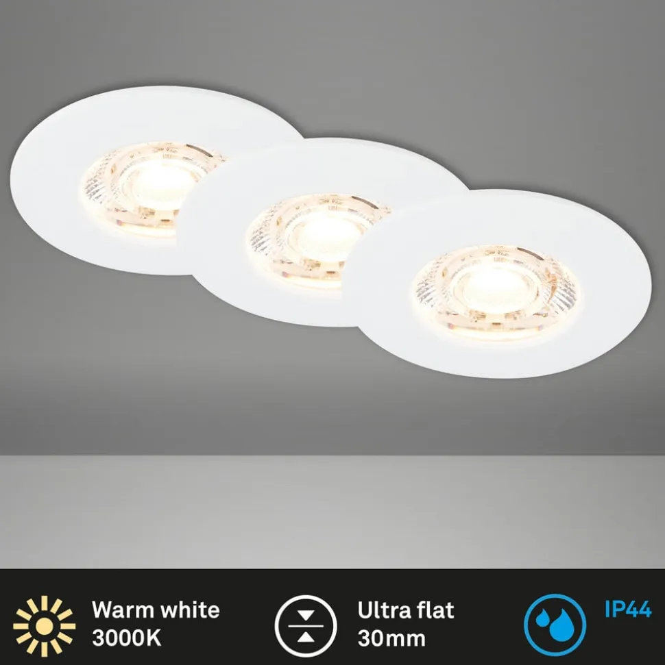 Kulana Mini indbygget spot LED IP44 3 stk hvid