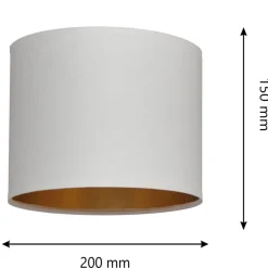 Lampeskærm Alba, Ø 20 cm, E27, hvid/guld