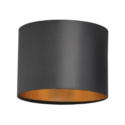 Lampeskærm Alba, Ø 20 cm, E27, sort/guld