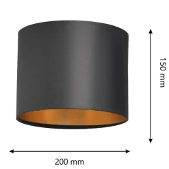 Lampeskærm Alba, Ø 20 cm, E27, sort/guld
