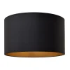 Lampeskærm Alba, Ø 45 cm, E27, sort/guld