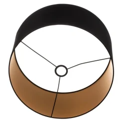Lampeskærm Alba, Ø 45 cm, E27, sort/guld