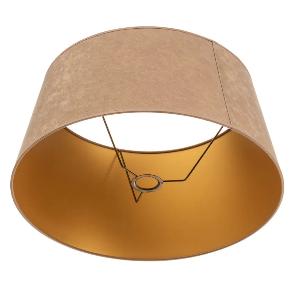Lampeskærm Cone højde 25,5 cm, beige/guld