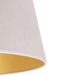 Lampeskærm Cone højde 25,5 cm, ecru/guld