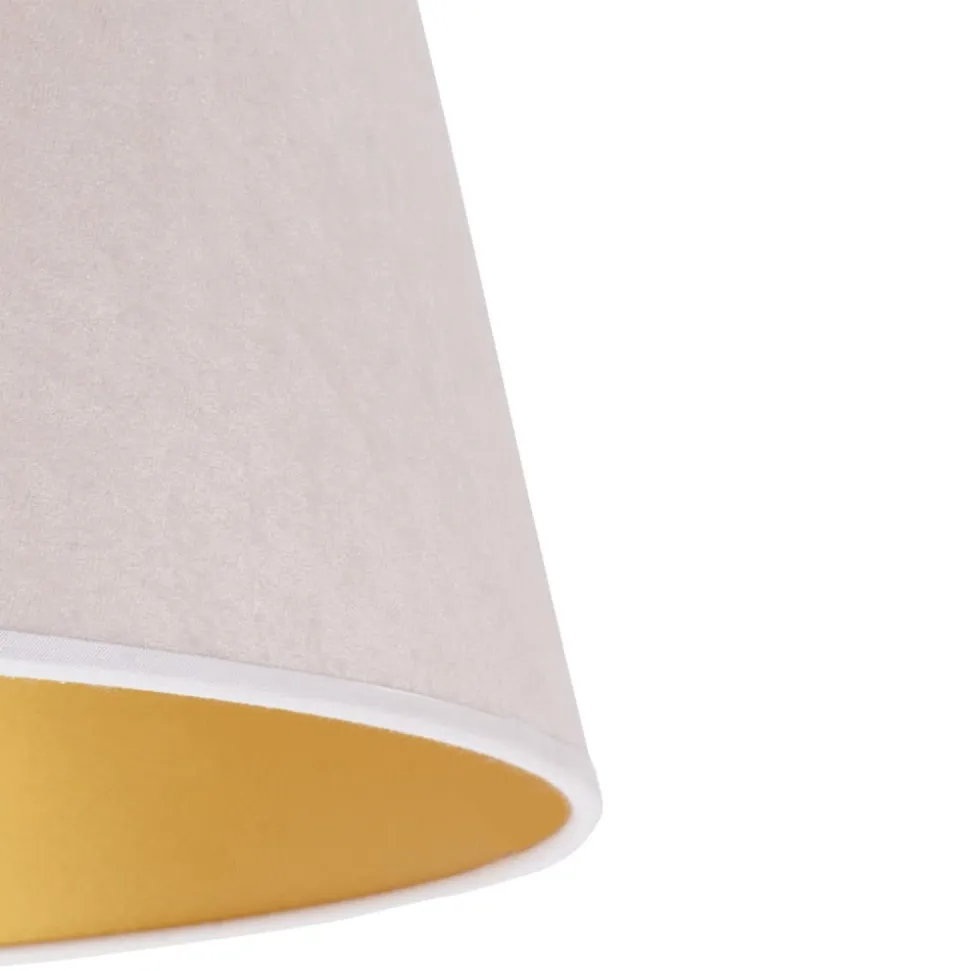 Lampeskærm Cone højde 25,5 cm, ecru/guld