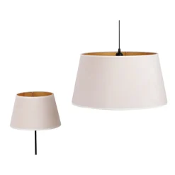Lampeskærm Cone højde 25,5 cm, ecru/guld