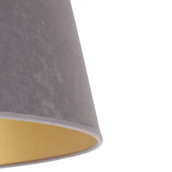 Lampeskærm Cone højde 18 cm, grå/guld