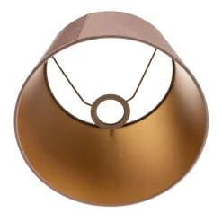 Lampeskærm Cone højde 18 cm, lyserød/guld
