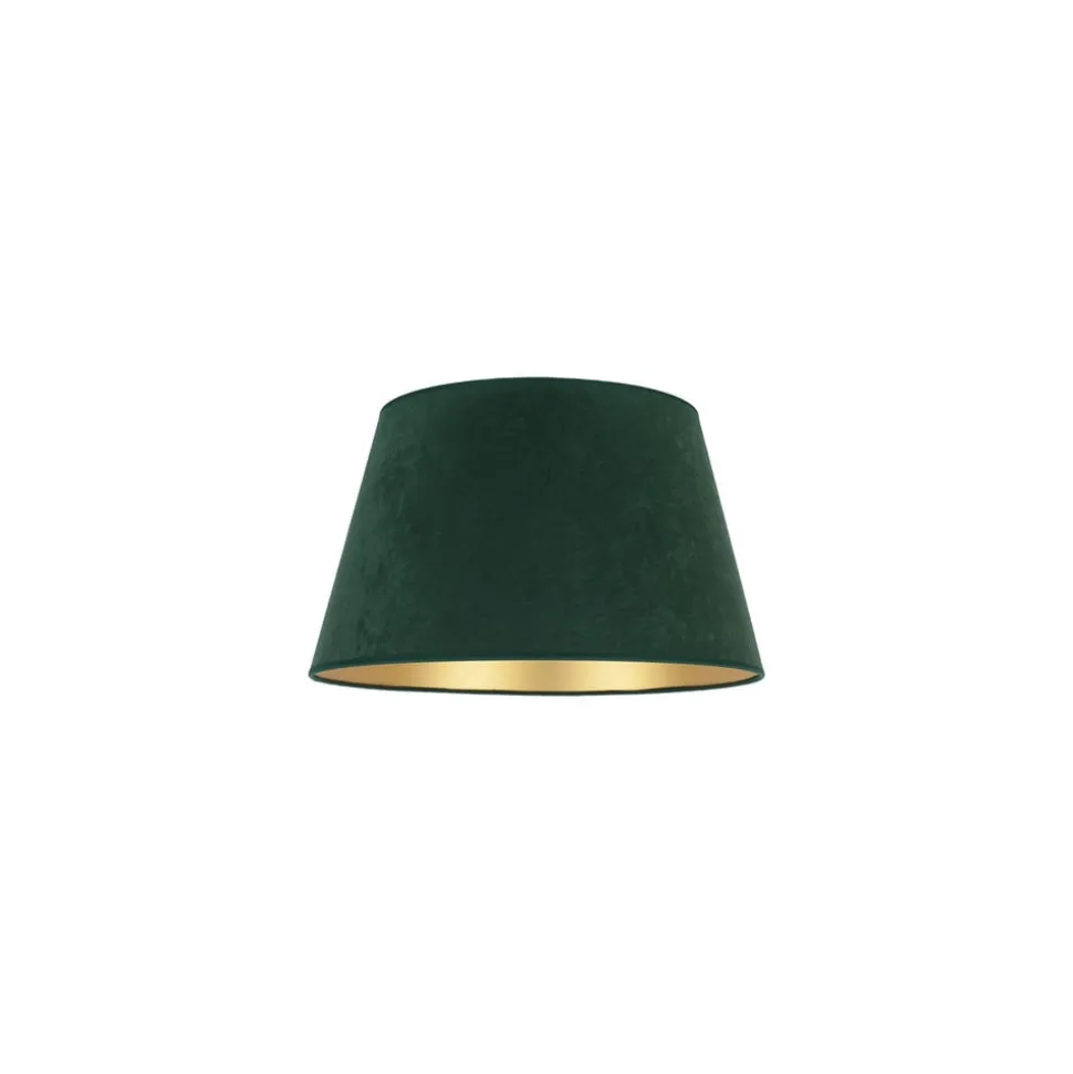 Lampeskærm Cone højde 18 cm, mørkegrøn/guld