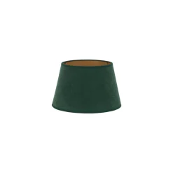 Lampeskærm Cone højde 18 cm, mørkegrøn/guld