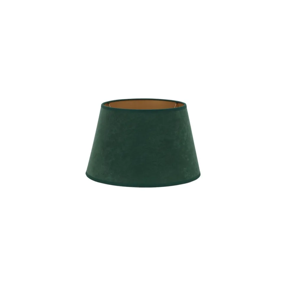 Lampeskærm Cone højde 18 cm, mørkegrøn/guld