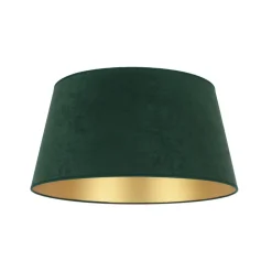 Lampeskærm Cone højde 25,5 cm, mørkegrøn/guld