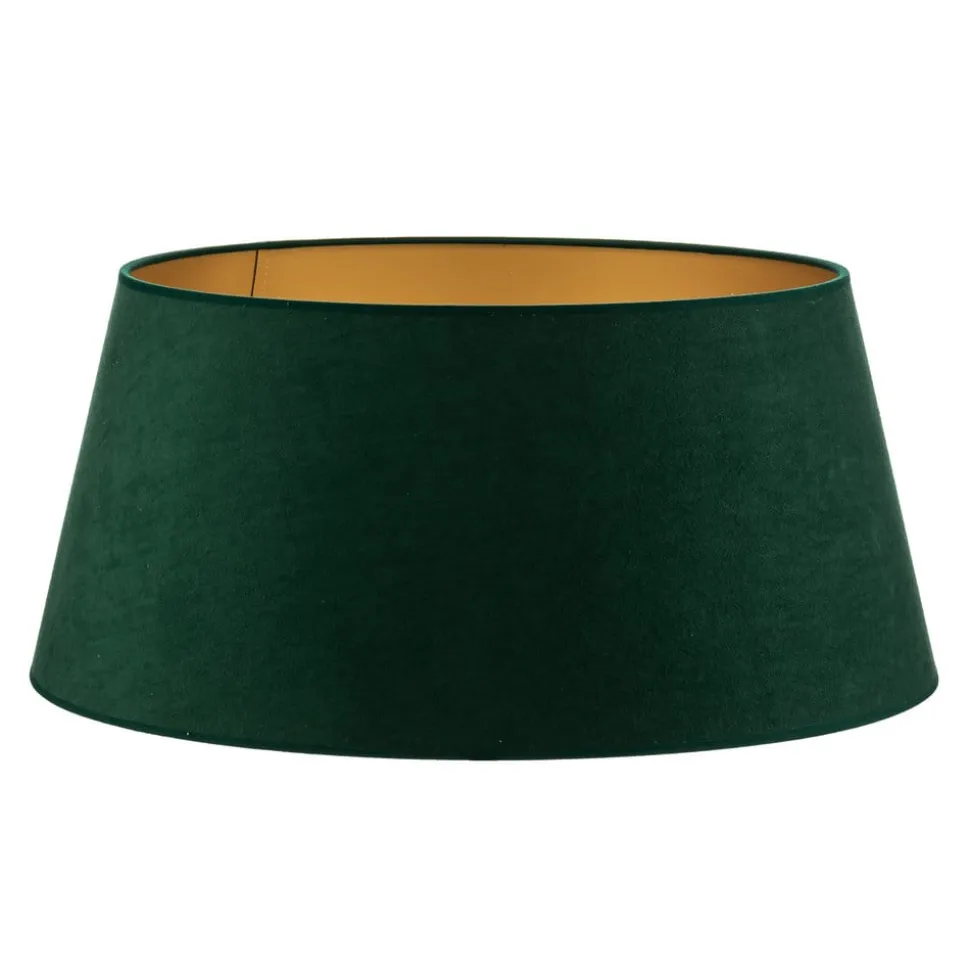 Lampeskærm Cone højde 25,5 cm, mørkegrøn/guld