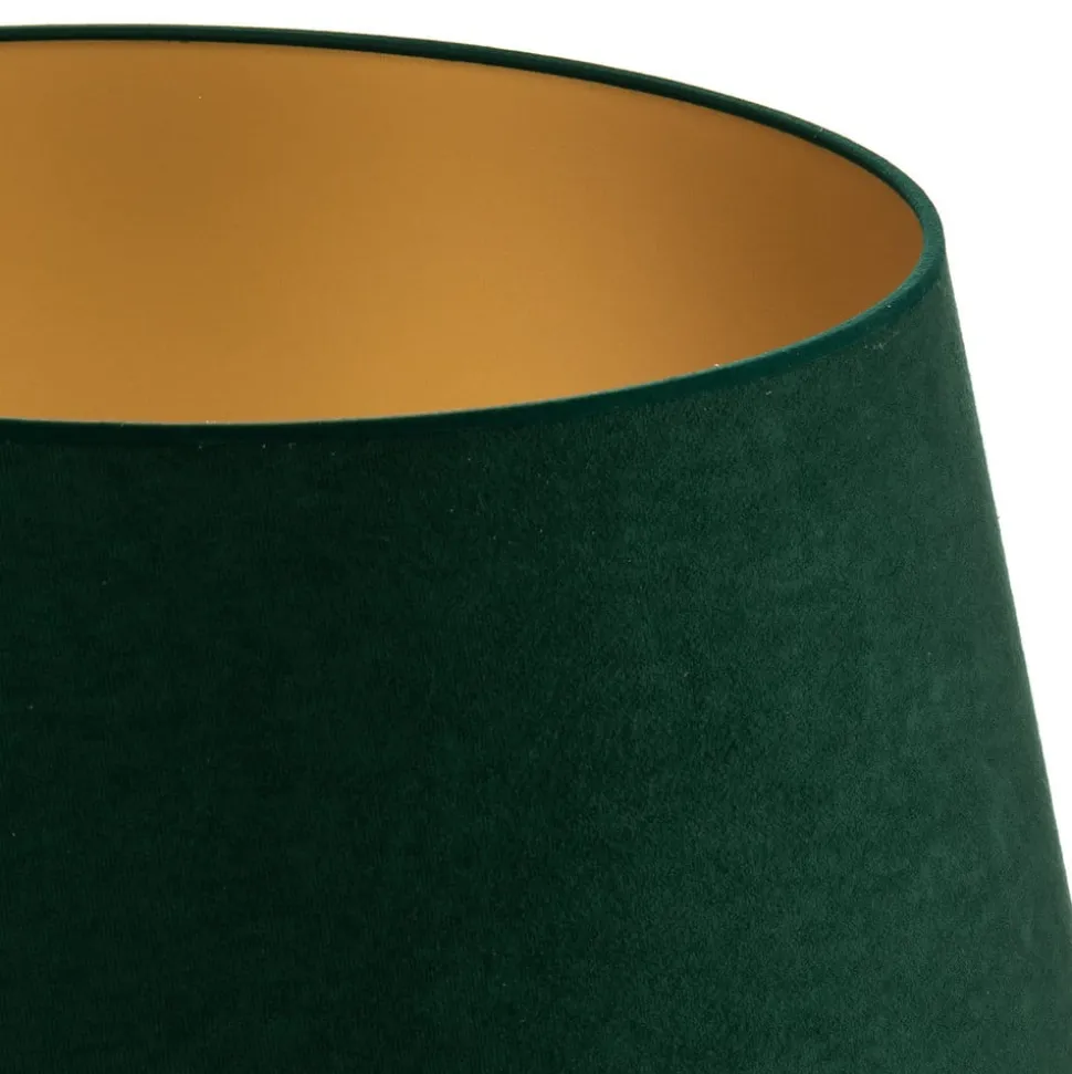 Lampeskærm Cone højde 25,5 cm, mørkegrøn/guld