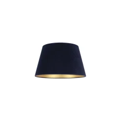 Lampeskærm Cone højde 18 cm, mørkeblå/guld