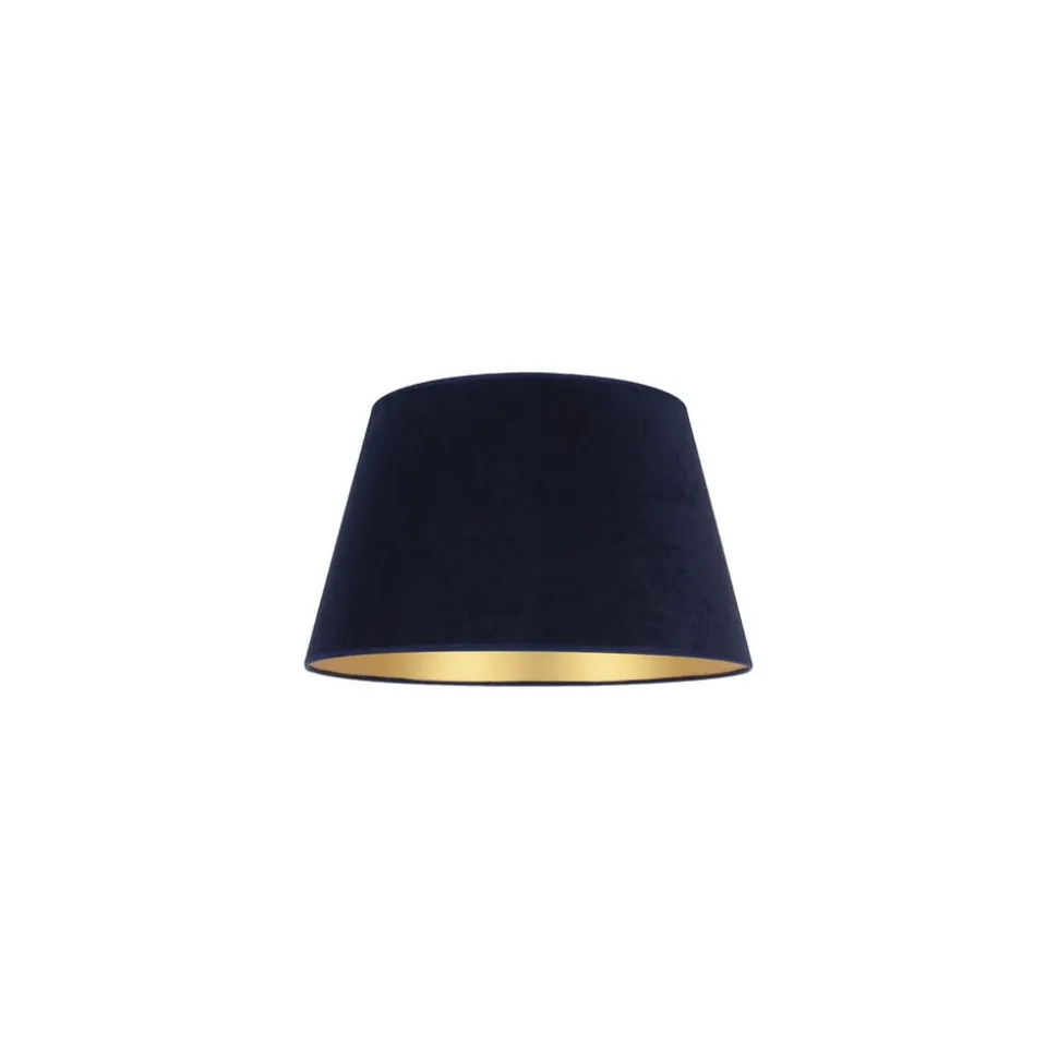 Lampeskærm Cone højde 18 cm, mørkeblå/guld