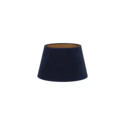 Lampeskærm Cone højde 18 cm, mørkeblå/guld