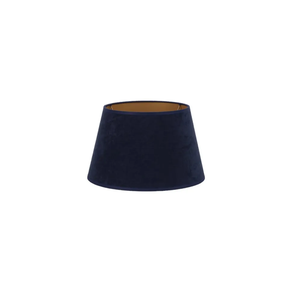 Lampeskærm Cone højde 18 cm, mørkeblå/guld
