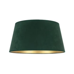 Lampeskærm Cone højde 22,5 cm, mørkegrøn/guld