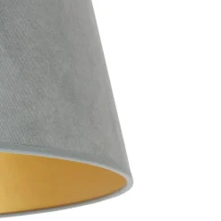 Lampeskærm Cone højde 22,5 cm, mintgrøn/guld