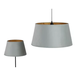 Lampeskærm Cone højde 22,5 cm, mintgrøn/guld