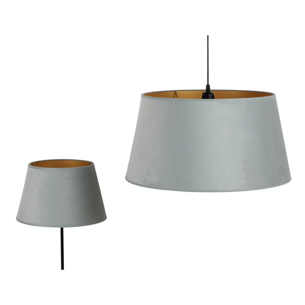 Lampeskærm Cone højde 22,5 cm, mintgrøn/guld