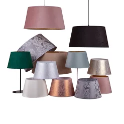 Lampeskærm Cone højde 22,5 cm, mintgrøn/guld