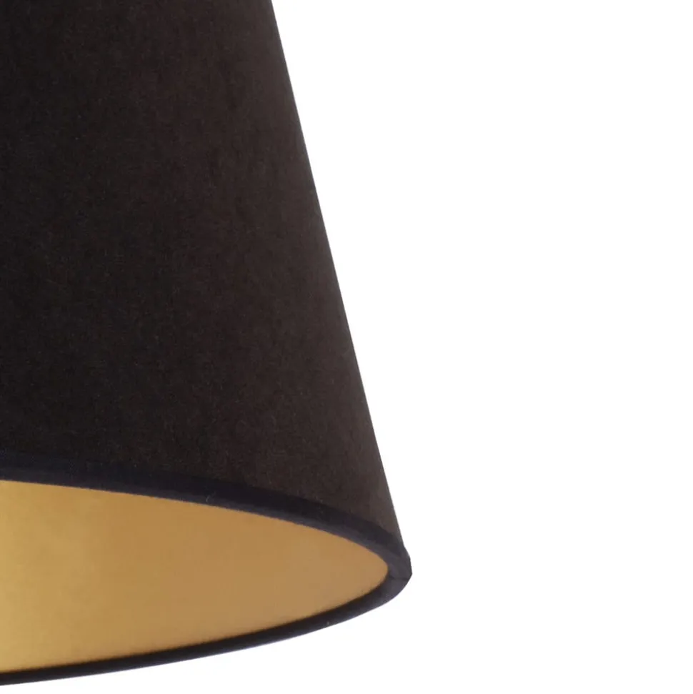 Lampeskærm Cone højde 25,5 cm, sort/guld