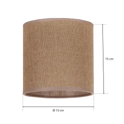 Lampeskærm Roller, lysebrun, Ø 15 cm, højde 15 cm