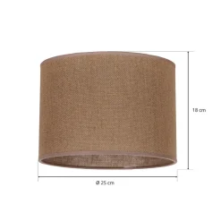 Lampeskærm Roller, lysebrun, Ø 25 cm, højde 18 cm