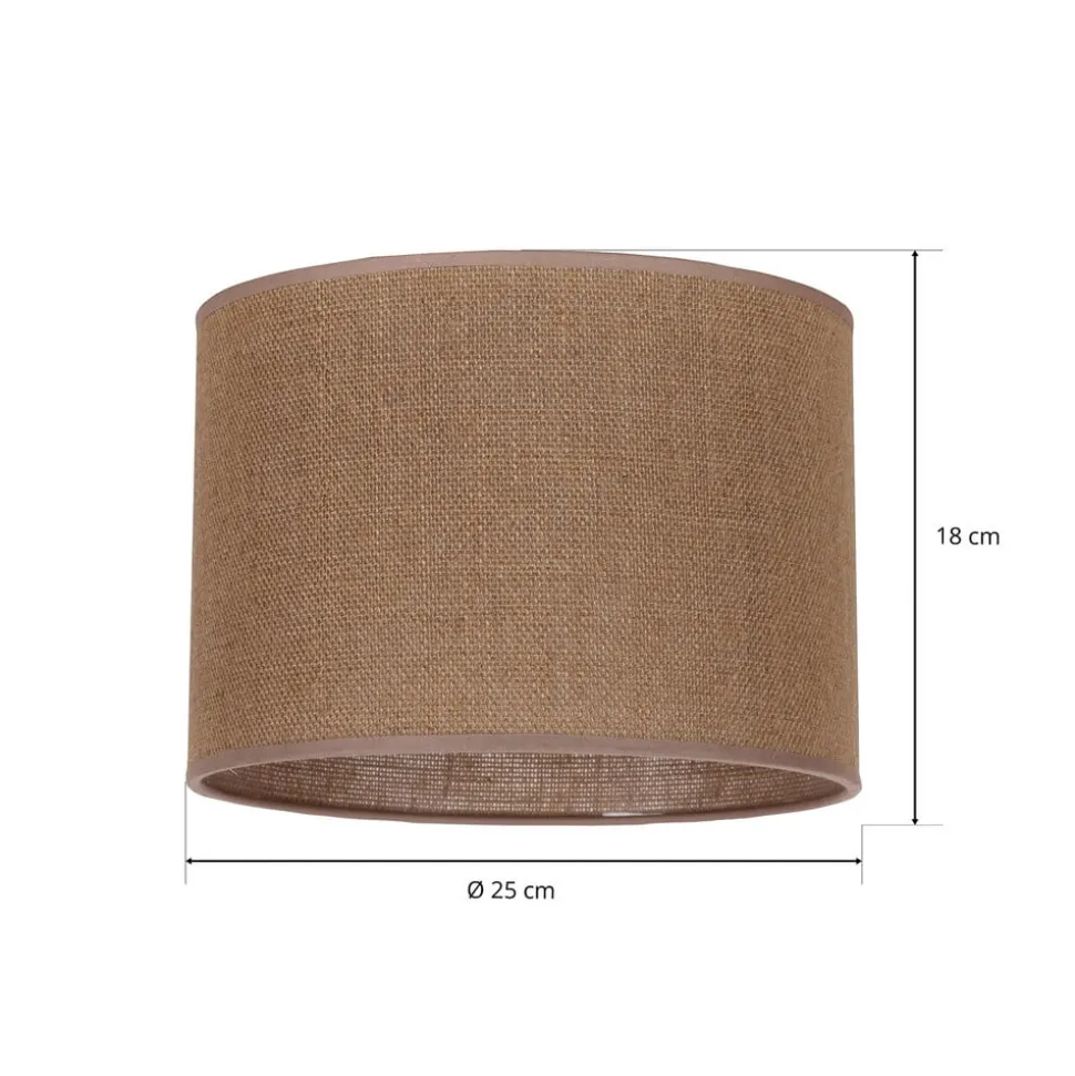 Lampeskærm Roller, lysebrun, Ø 25 cm, højde 18 cm