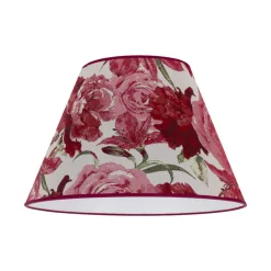 Lampeskærm Sofia Højde 31 cm, blomstermønster rød