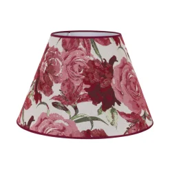 Lampeskærm Sofia Højde 31 cm, blomstermønster rød