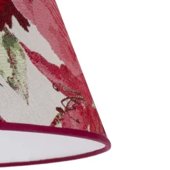 Lampeskærm Sofia Højde 31 cm, blomstermønster rød