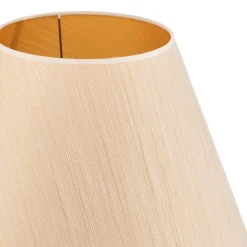 Lampeskærm Sofia Højde 31 cm, hvid/guldstrip