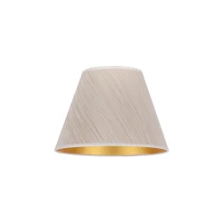 Lampeskærm Sofia Højde 21 cm, hvid/guldstrip
