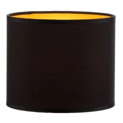 Lampeskærm Soho, sort/guld, tekstil, Ø 18 cm