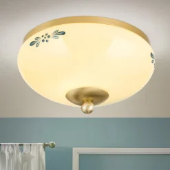 Landhaus loftlampe, messing creme blå, Ø 21 cm