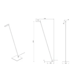 Lavale LED-gulvlampe, sort, dæmpbar, højde 138 cm