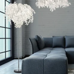Leavy gulvlampe, højde 180 cm, krom/hvid, metal/plast