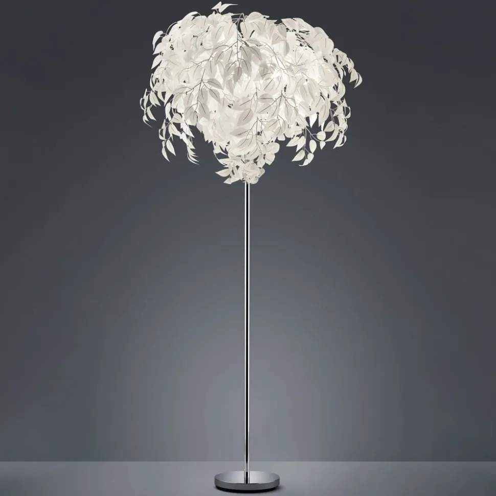 Leavy gulvlampe, højde 180 cm, krom/hvid, metal/plast